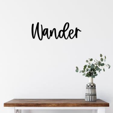 Wander Metal Word Sign